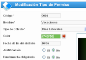 Mantenimiento de tipos de permiso