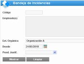 Bandeja de incidencias